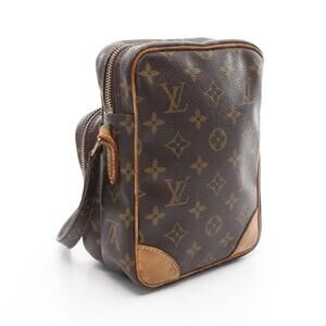 Louis Vuitton Leather Monogram Canvas Shoulder Bag Brown Amazon
